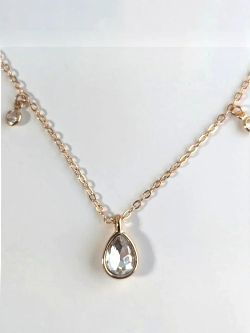Ettika Dripping Crystals Tear Drop Necklace 14k Gold Plated